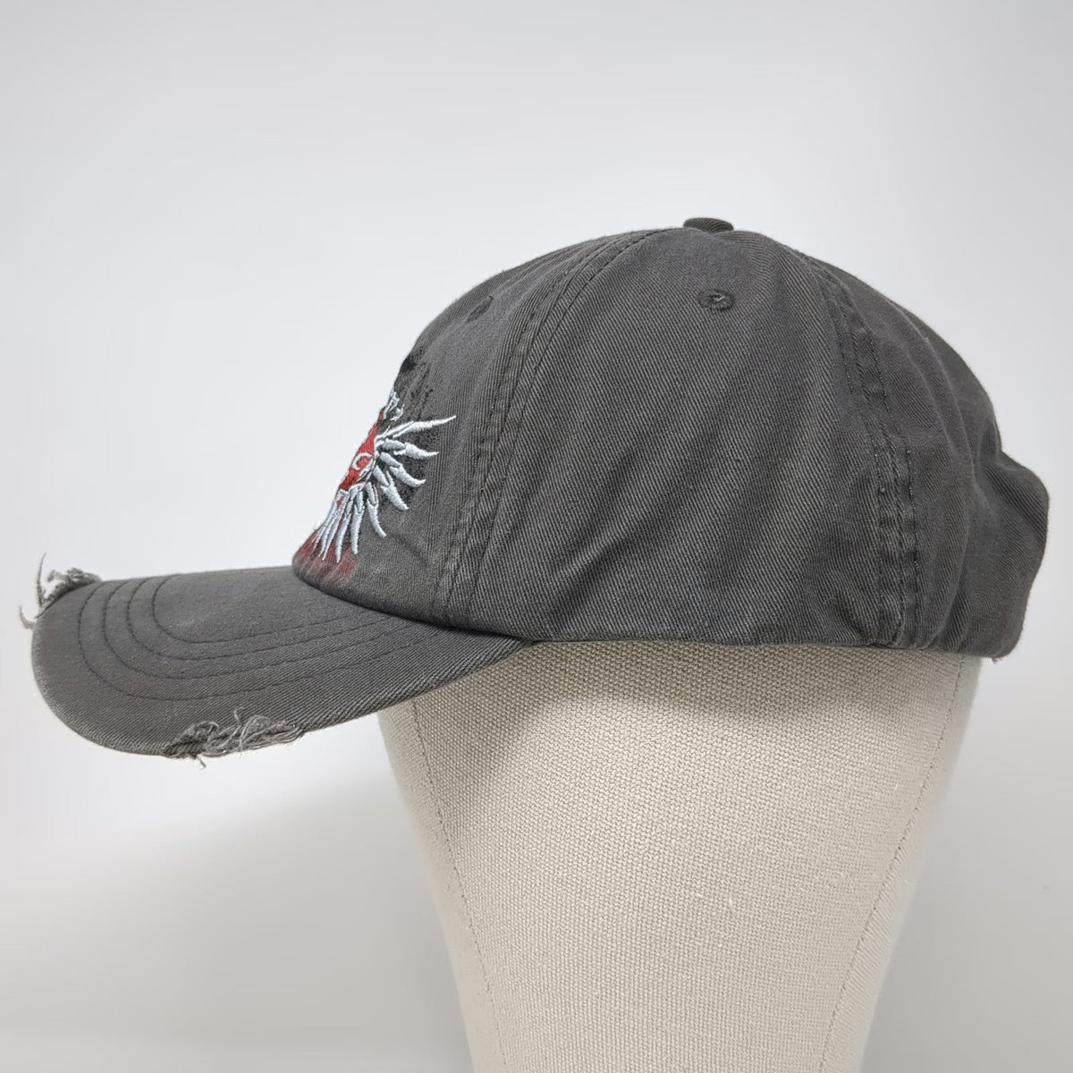 Hard Rock Cafe Phoenix Rockstar Wings Embroidered Gray Baseball Cap Hat One Size