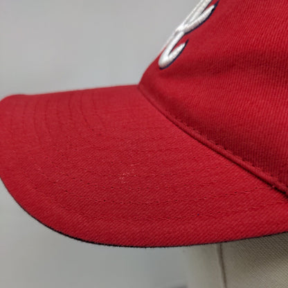 MLB Atlanta Braves Strapback Hat Red OSFA Embroidered Logo Adjustable