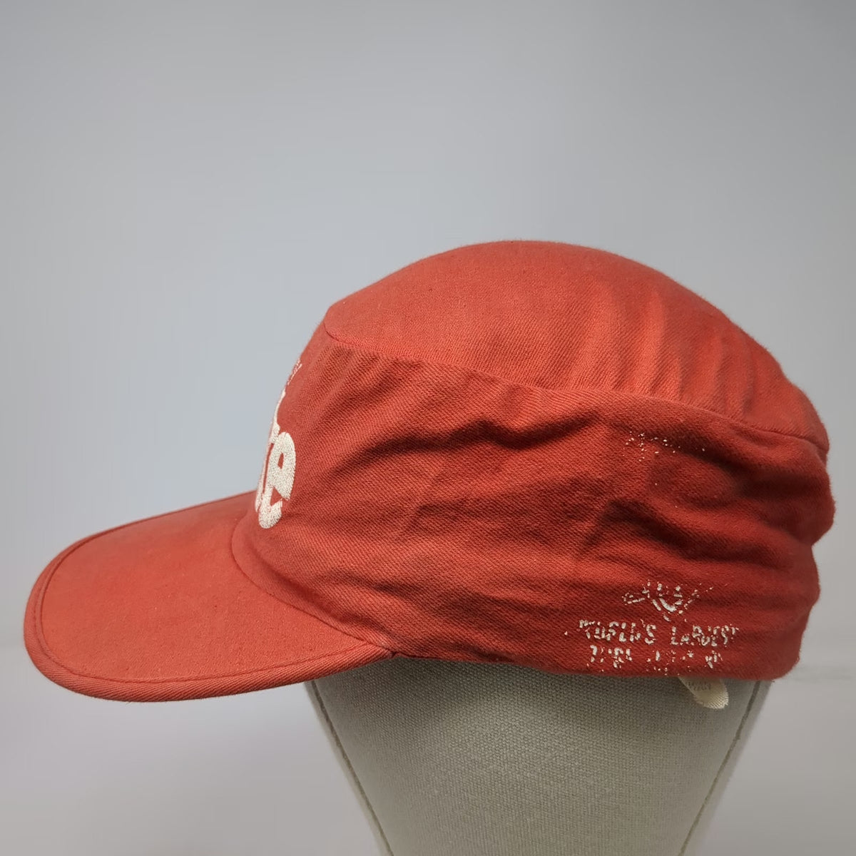 Coca-Cola Red One Size Army Cap Hat Flat Top Cadet Graphic Elastic Back Cotton