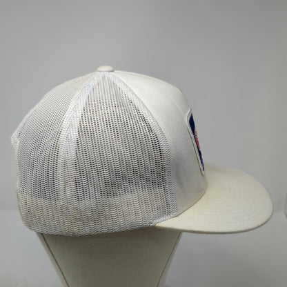 Yupoong Trucker Hat White One Size Lazy J Ranch Wear Texas Flag Patch Snapback