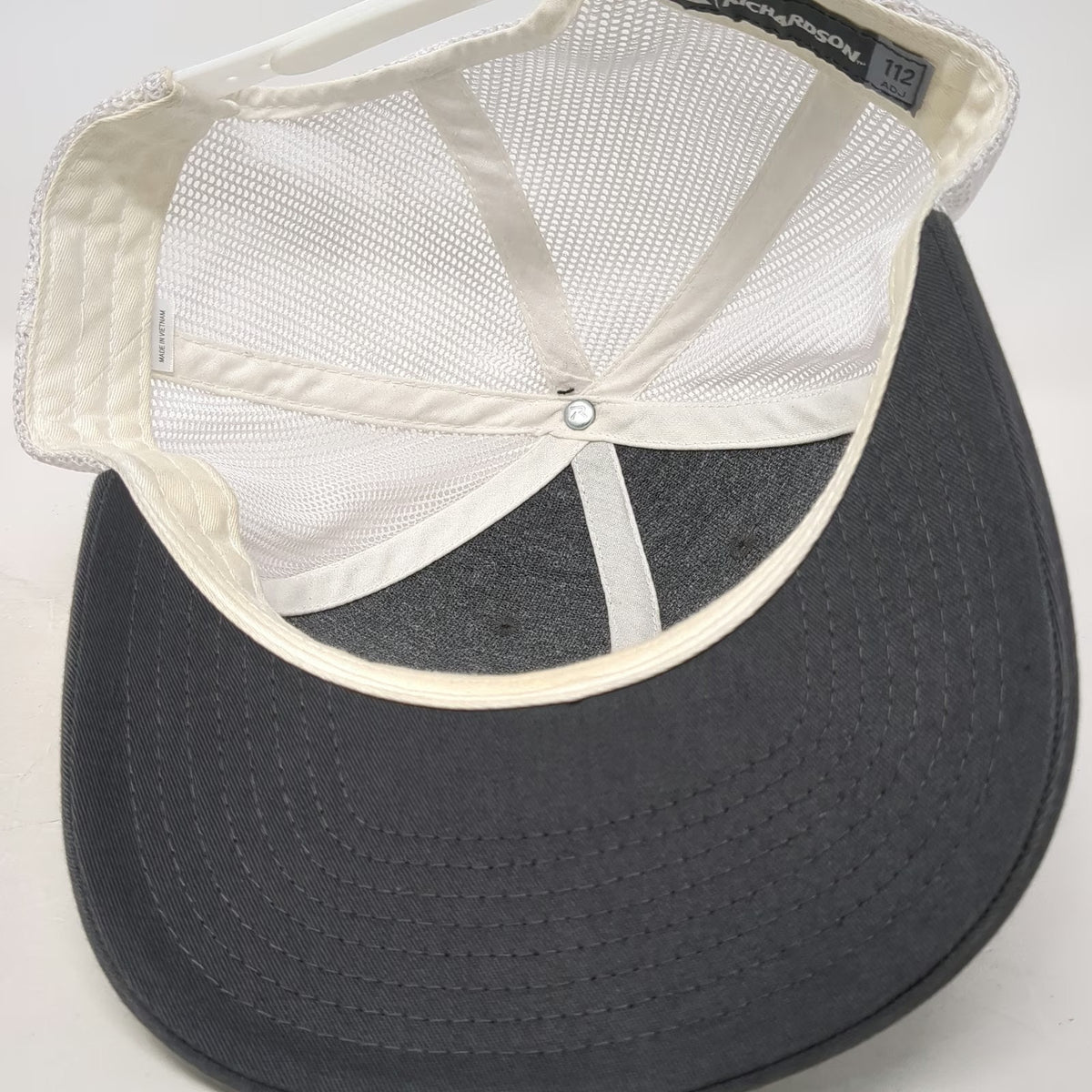 Richardson Trucker Hat Gray One Size Blue Ribbon Mesh Back Snapback Embroidered