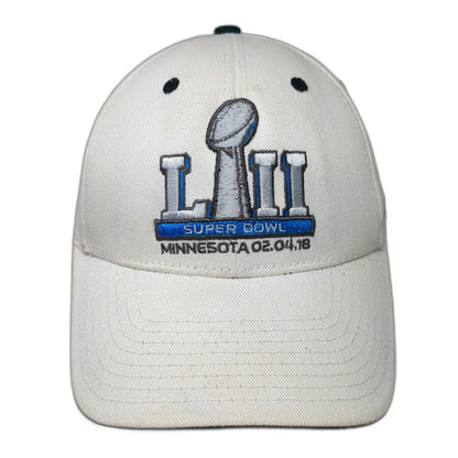 '47 NFL Super Bowl LII Minnesota White Hat One Size Adjustable Strap Embroidered