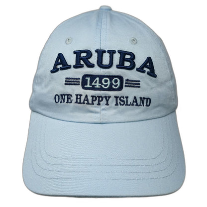 Aruba Trading Co Baseball Cap Blue One Size Embroidered 1499 Happy Island Hat
