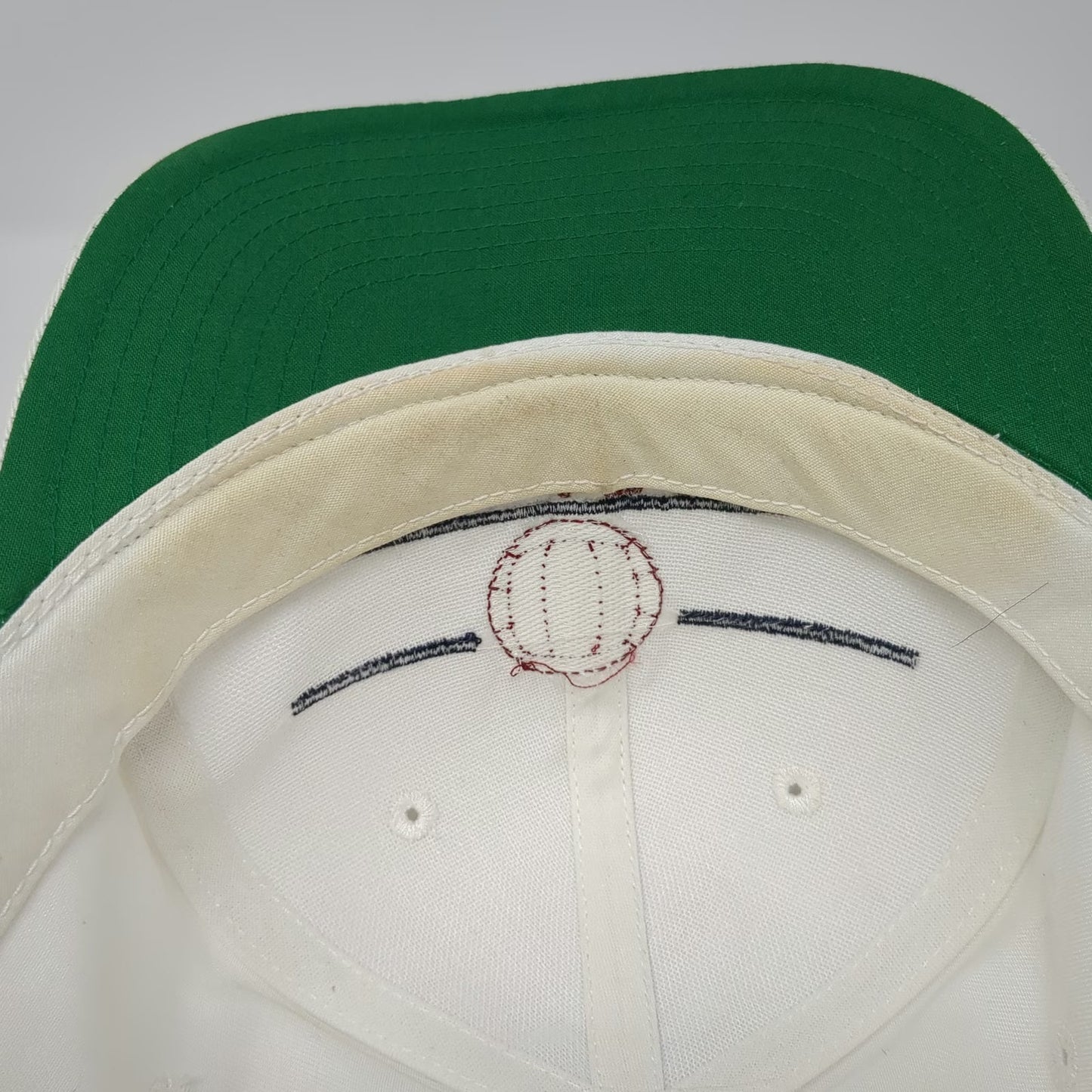 The Game Westmont Volleyball Hat Snapback White One Size Green Underbrim Logo