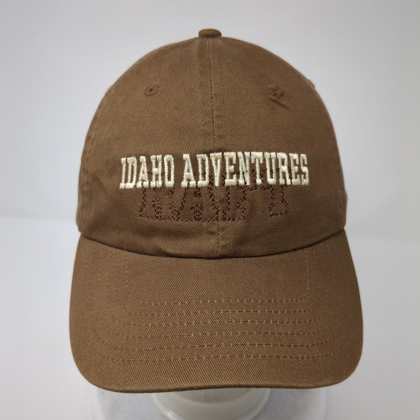Idaho Adventures Raft Slideback Hat Brown OSFA Adjustable Embroidered