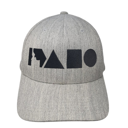Idaho Spell Out Fitted Hat Gray XL Embroidered Stretch Flexfit Yupoong