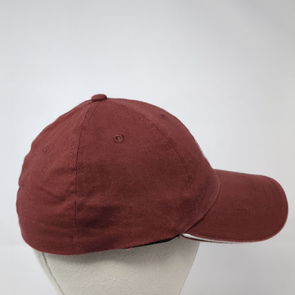 Unbranded Fitted Hat Red One Size Stretch Embroidered Logo 6 Panel