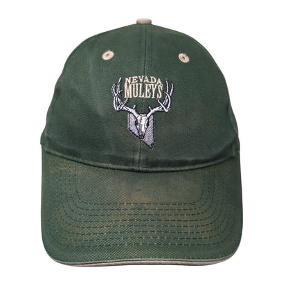 Nevada Muleys Strapback Baseball Cap Green One Size Adjustable Embroidered Otto