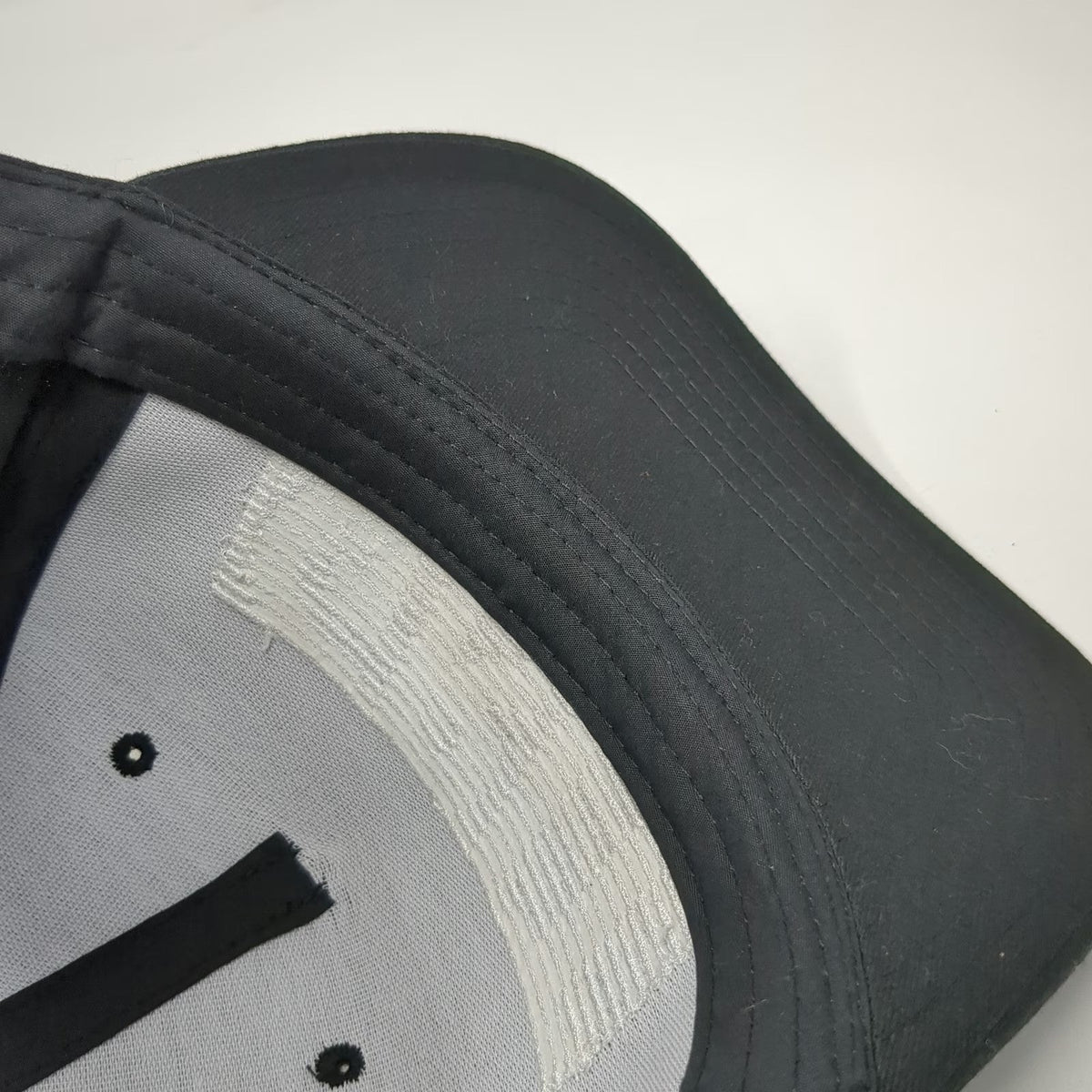 GRIT 5 Panel Hat Black One Size Snapback Flat Brim Structured Embroidered Logo