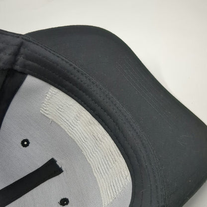 GRIT 5 Panel Hat Black One Size Snapback Flat Brim Structured Embroidered Logo