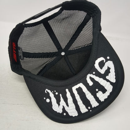 Otto Trucker Hat Black One Size Gas & Sin Skull Helmet Scum Underbrim Snapback