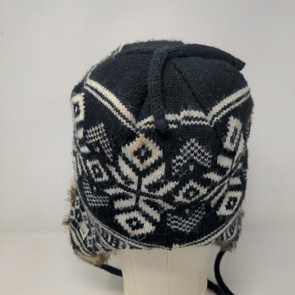 American Crown Men's Vegan Fur Trapper Hat Multicolor Fair Isle Acrylic