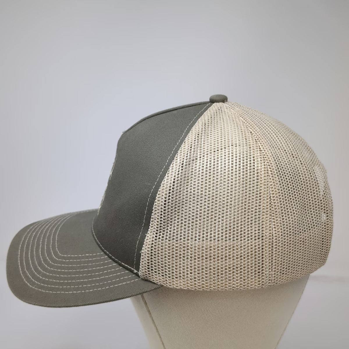 Outdoor Cap Trucker Hat Gray Beige One Size Mesh Back RMEF Team Elk Snapback