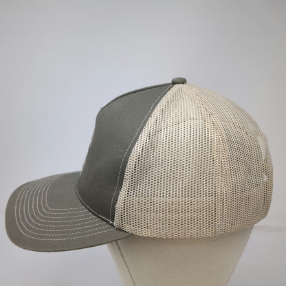 Outdoor Cap Trucker Hat Gray Beige One Size Mesh Back RMEF Team Elk Snapback