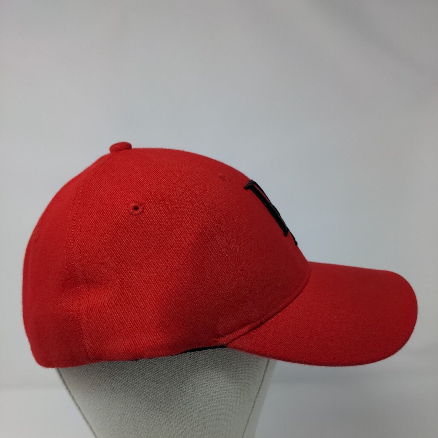 Rx Fitted Hat Red Large/XL Nu-Fit Embroidered Solid 6 Panel KC Caps