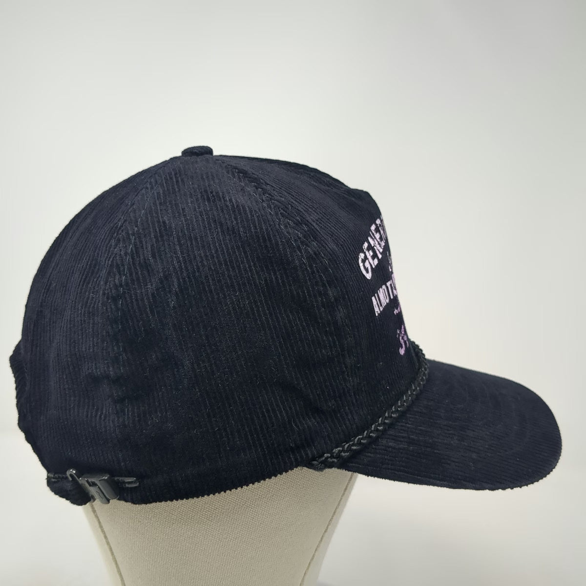 Otto 5 Panel Black Hat One Size Corduroy Rope Almota Elevator Graphic Cotton Cap