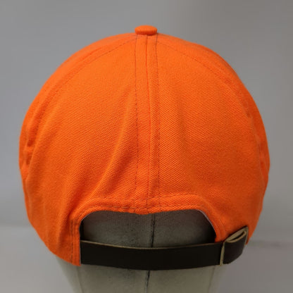 Filson 5 Panel Orange Hat Leather Strapback USA Made Brown Brim Outdoor Vintage