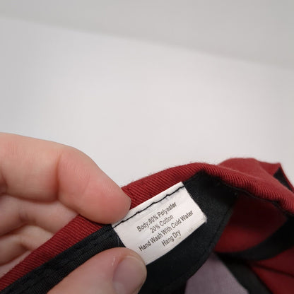 Unbranded Strapback Hat Red One Size Adjustable Lightweight 6 Panel Blank