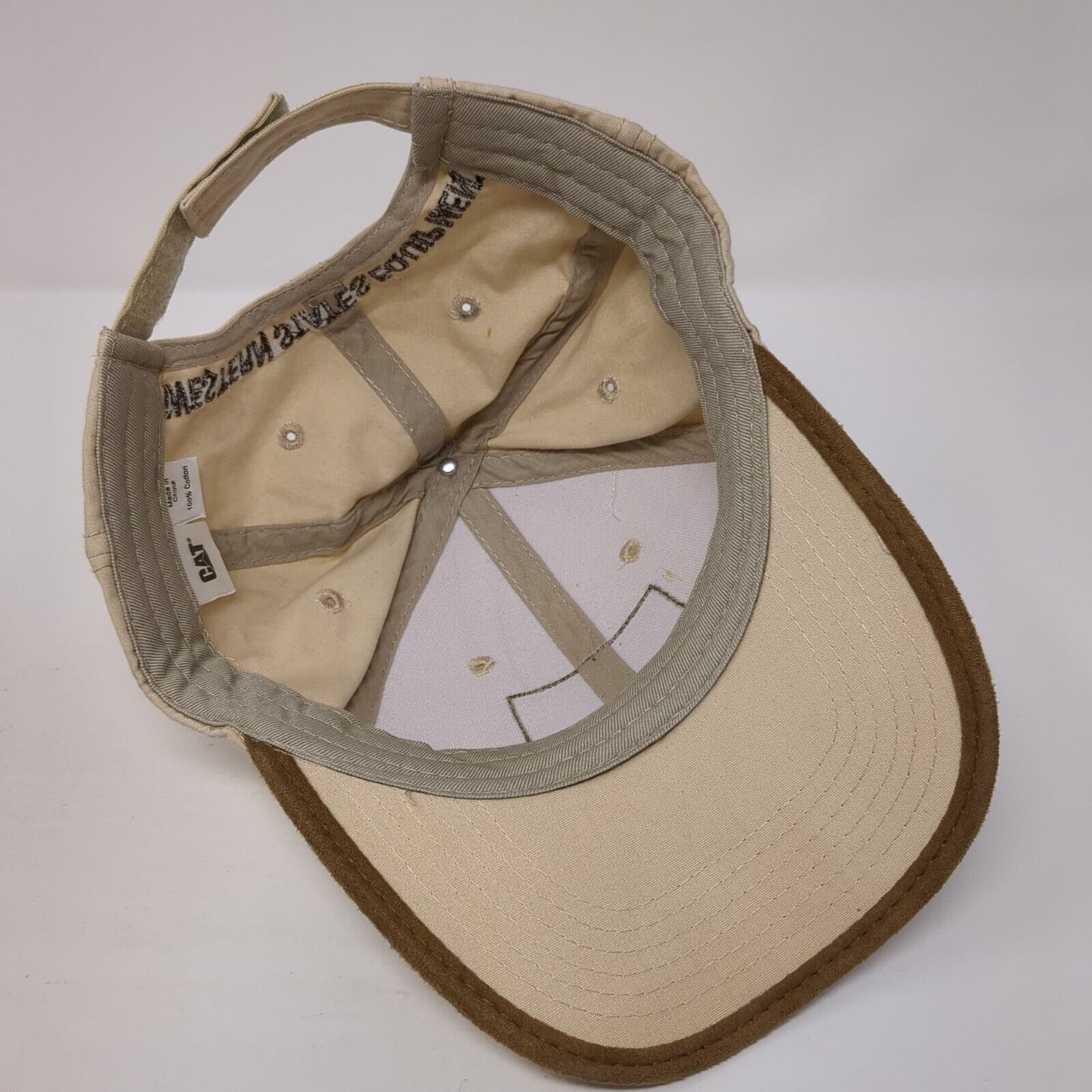 CAT Western State Equipment Strapback Hat Tan OS Adjustable Embroidered Cotton