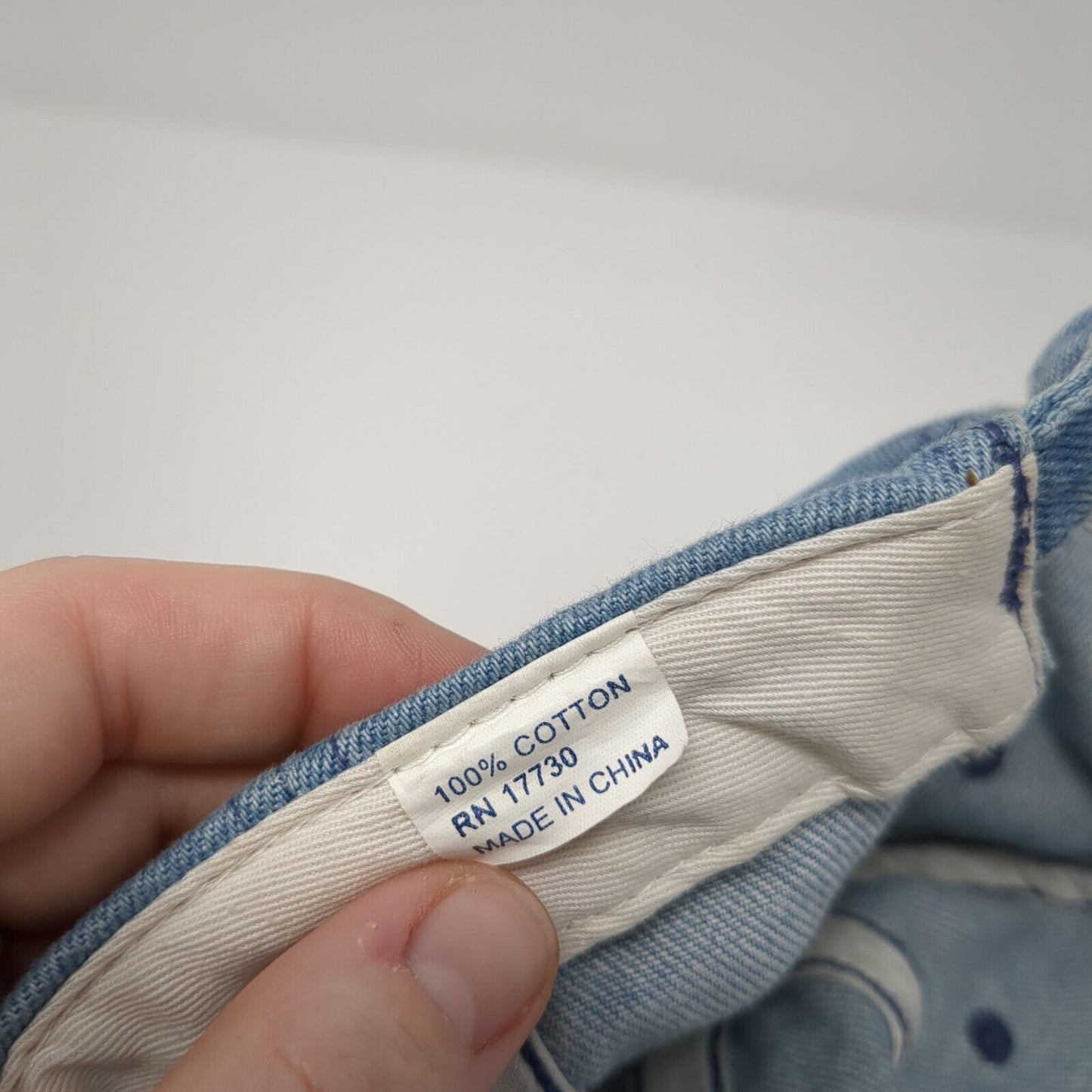 Unbranded Slideback Hat Blue One Size Adjustable Vented Holes Denim Blank