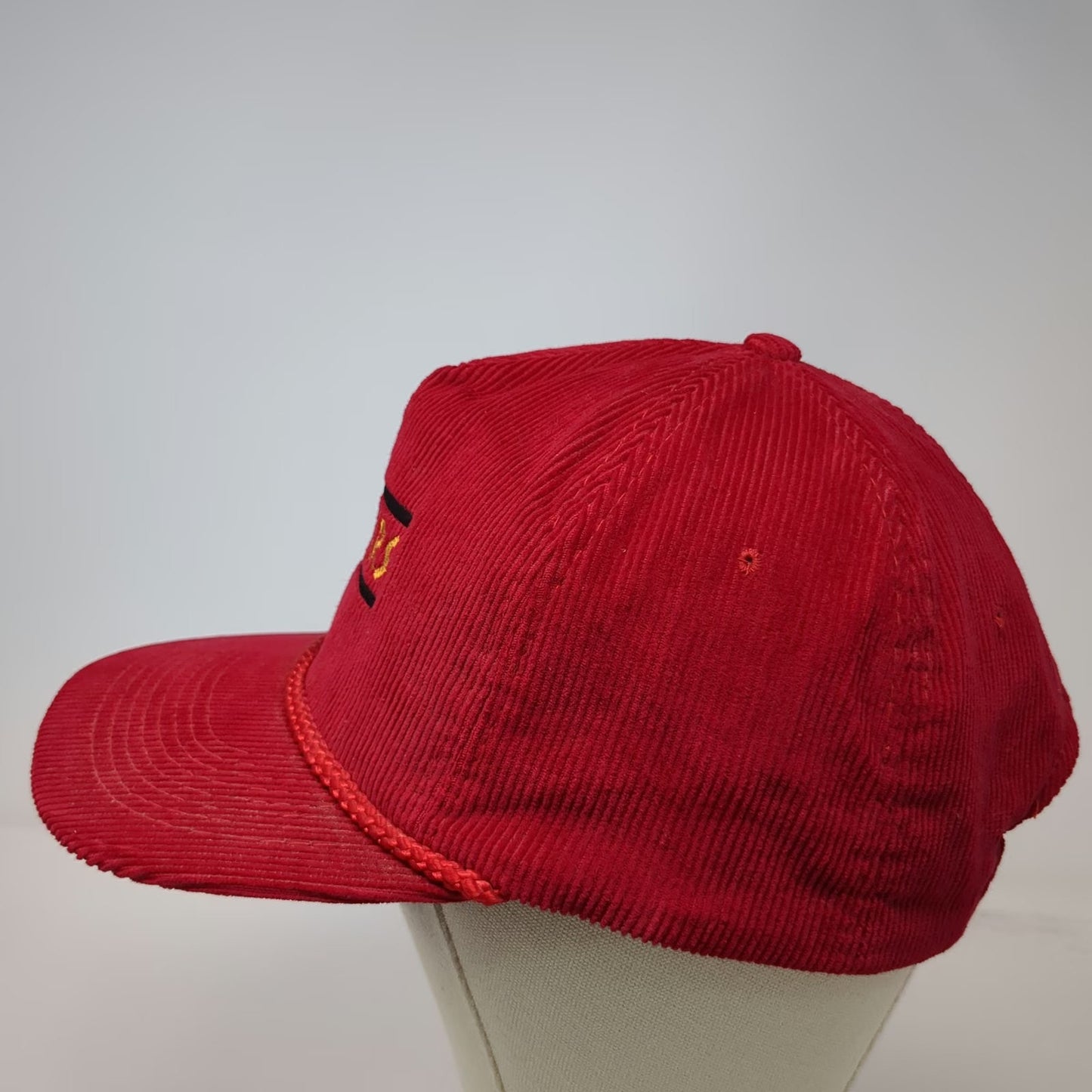 T.I. 5 Panel Red One Size Caesars Corduroy Rope Snapback Gold Logo Casino Hat