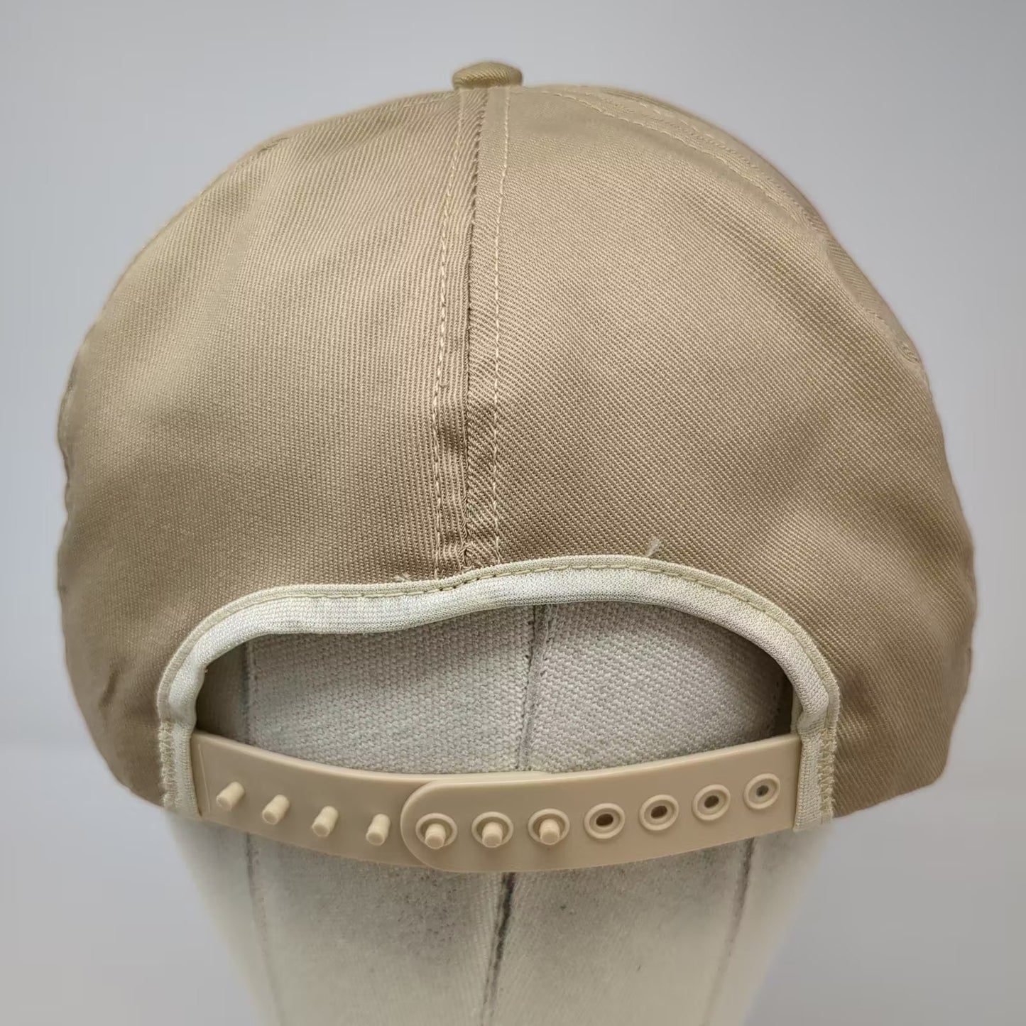 Holland Wipers Inc Wilmington NC 5 Panel Beige Blue Snapback Hat OS Vintage Cap
