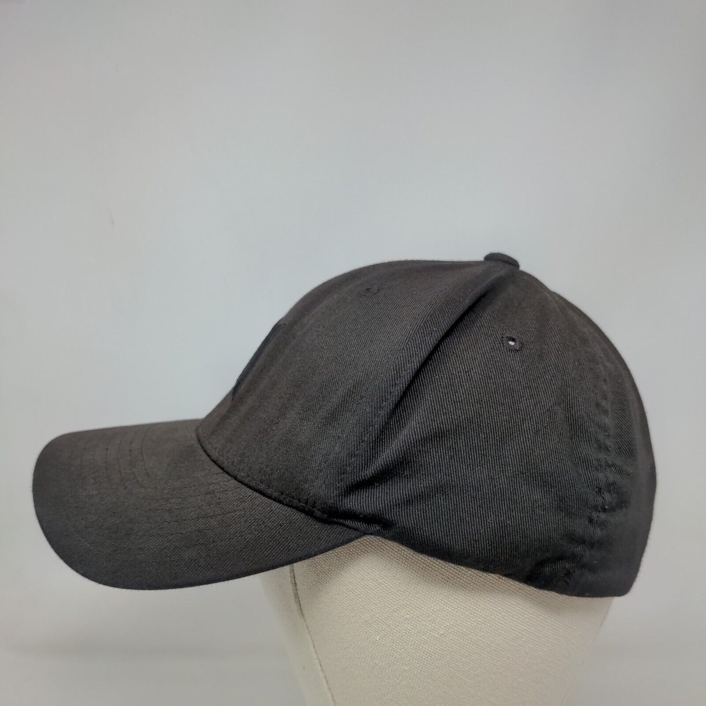 Hurley Fitted Hat Black L/XL Embroidered Vented Holes Flexfit Yupoong