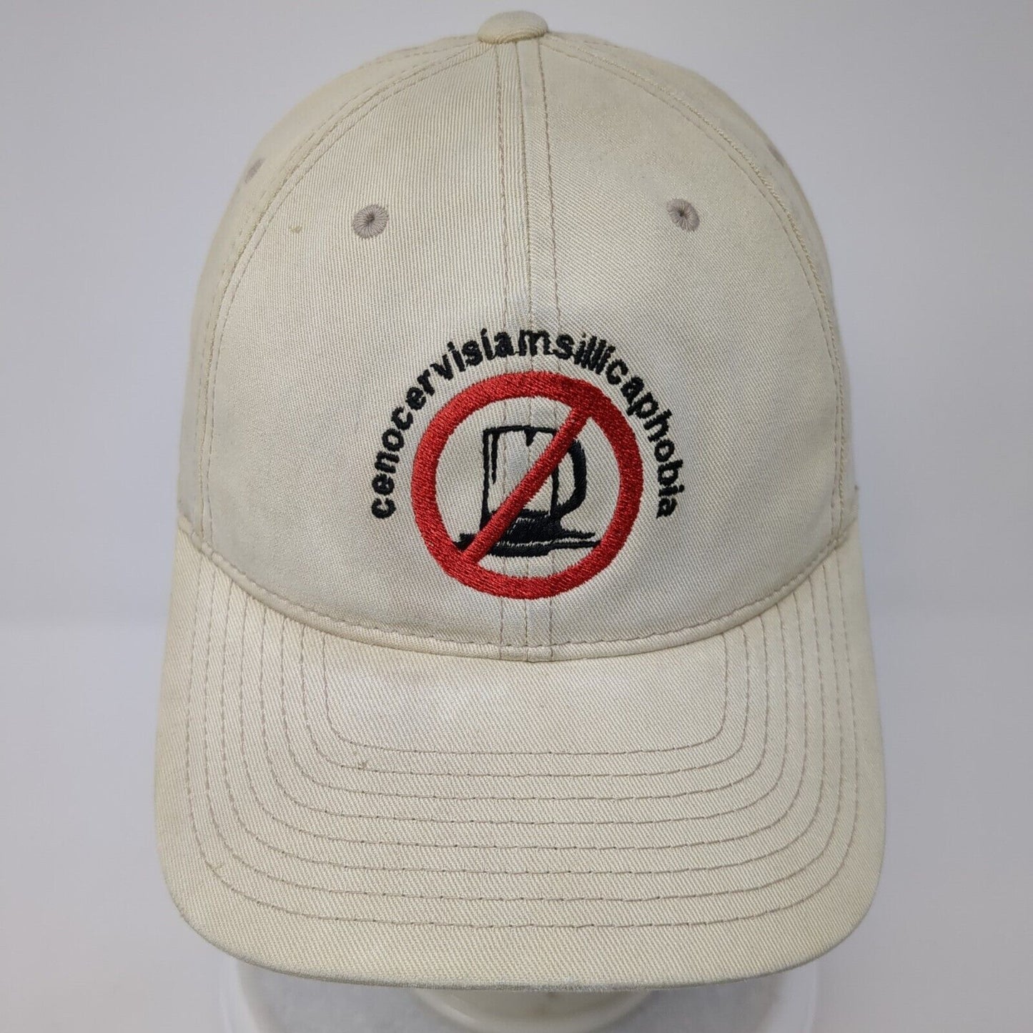 Cenocervisiamsillicaphobia Fitted Hat Tan L/XL Flexfit 6 Panel Port Authority