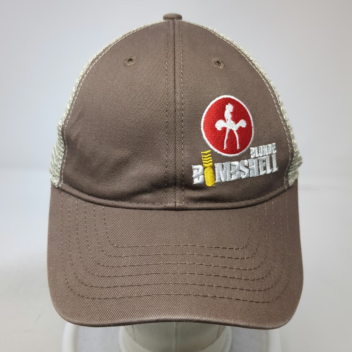 ML Authentic Headwear Blonde Bombshell Baseball Cap Brown One Size Mesh Back Hat