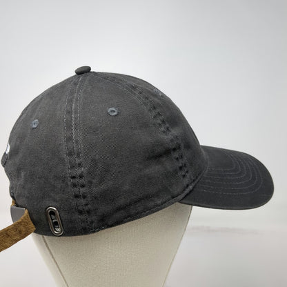 Peet's Coffee Baseball Cap Gray One Size Leather Strapback Hat Embroidered Logo