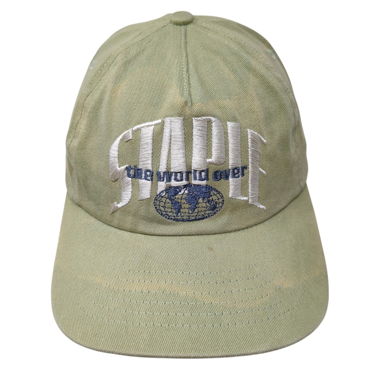 Staple The World Over Snapback Hat Green One Size Adjustable Embroidered Cotton