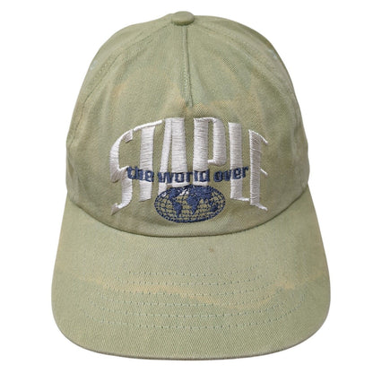 Staple The World Over Snapback Hat Green One Size Adjustable Embroidered Cotton