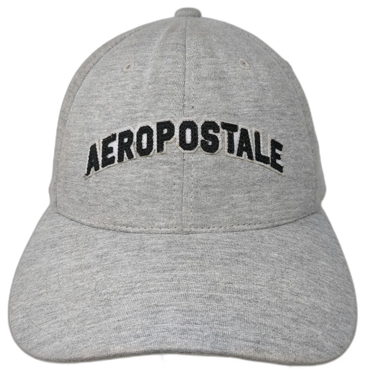 Aeropostale Baseball Cap Gray M Arched Logo Jersey Stretch Fit Embroidery hat