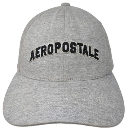 Aeropostale Baseball Cap Gray M Arched Logo Jersey Stretch Fit Embroidery hat