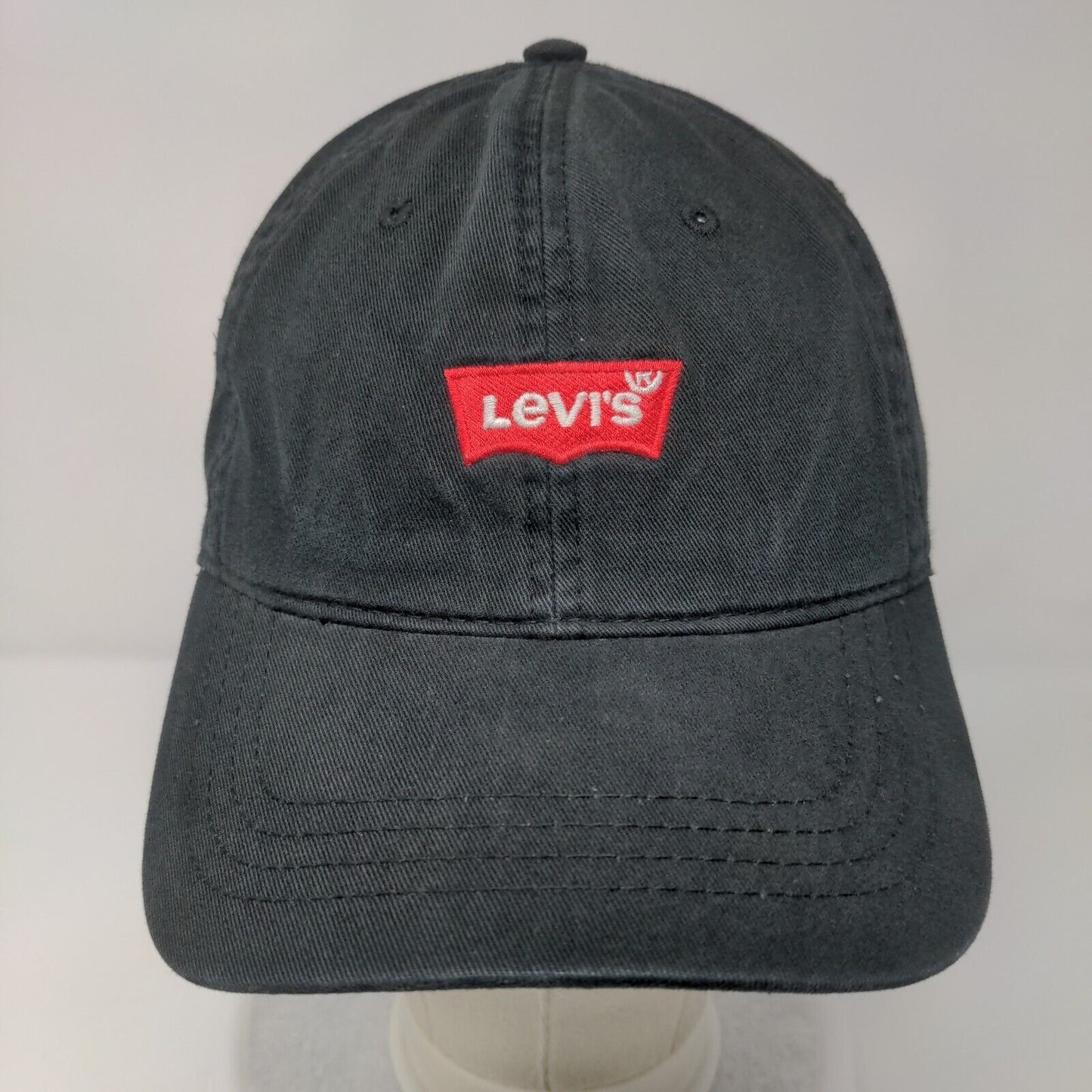 Levi's Slideback Hat Black One Size Adjustable Embroidered 6 Panel