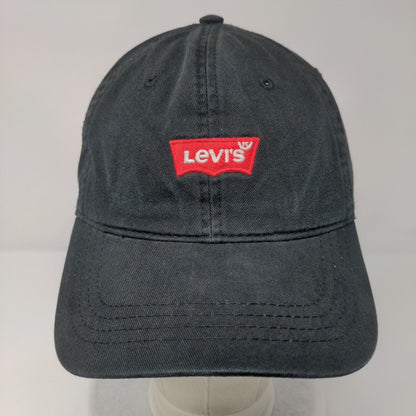 Levi's Slideback Hat Black One Size Adjustable Embroidered 6 Panel