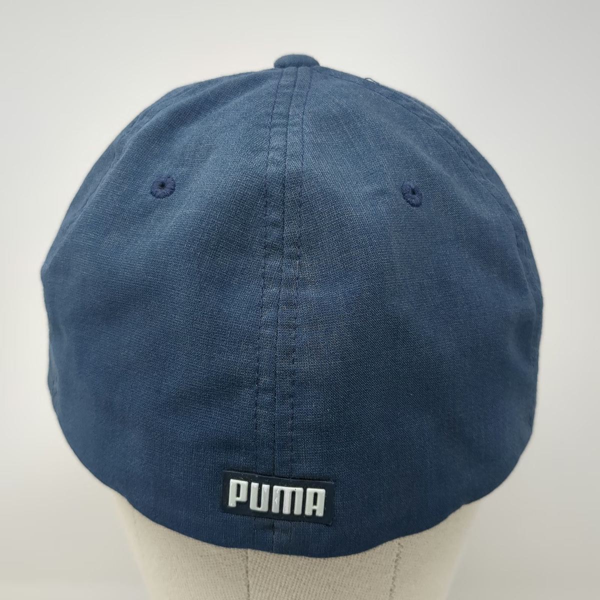 Puma Baseball Cap Blue XL Flexfit Heathered Logo Sport Performance Fitted Hat