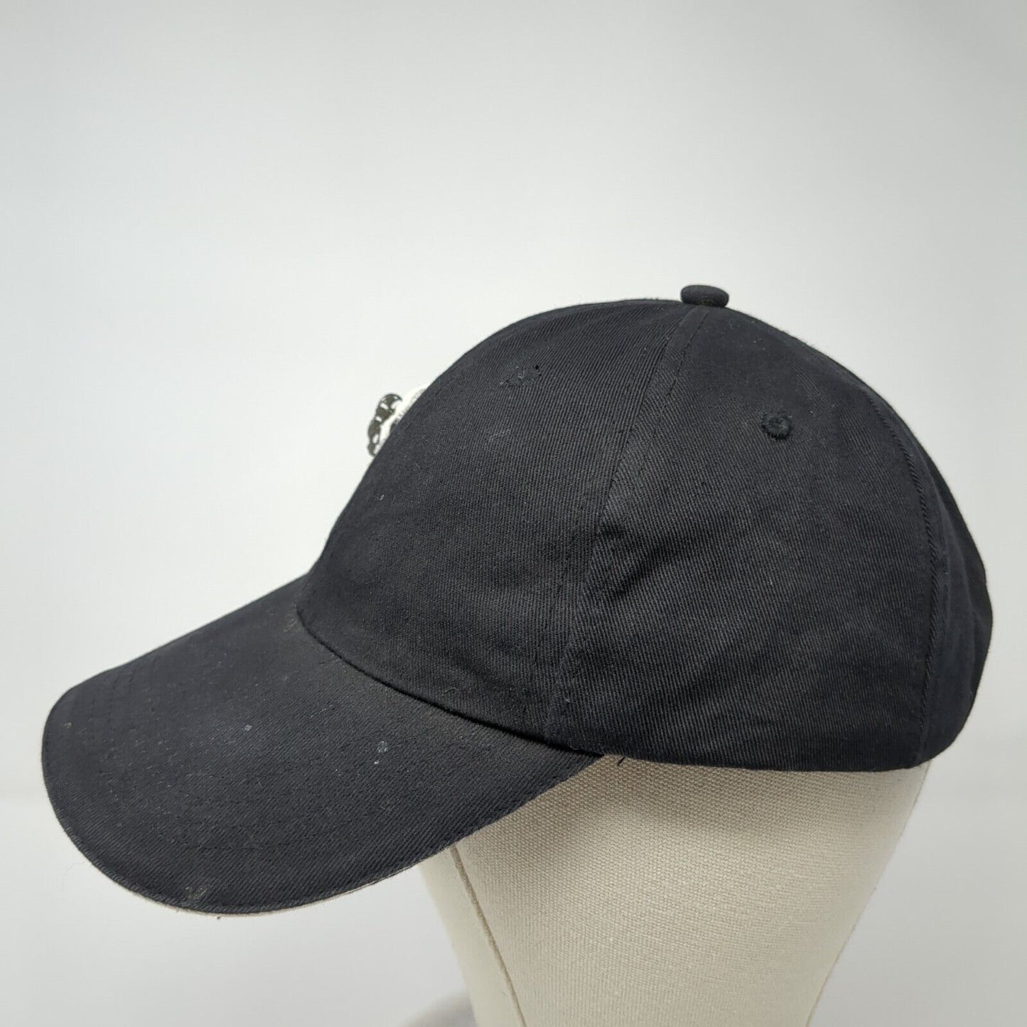 KNG Strapback Hat Black One Size Adjustable Butterfly Applique Rhinestone