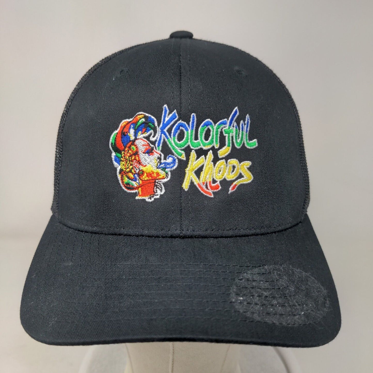 Kolorful Khoos Snapback Mesh Back Trucker Hat Black One Size Yupoong