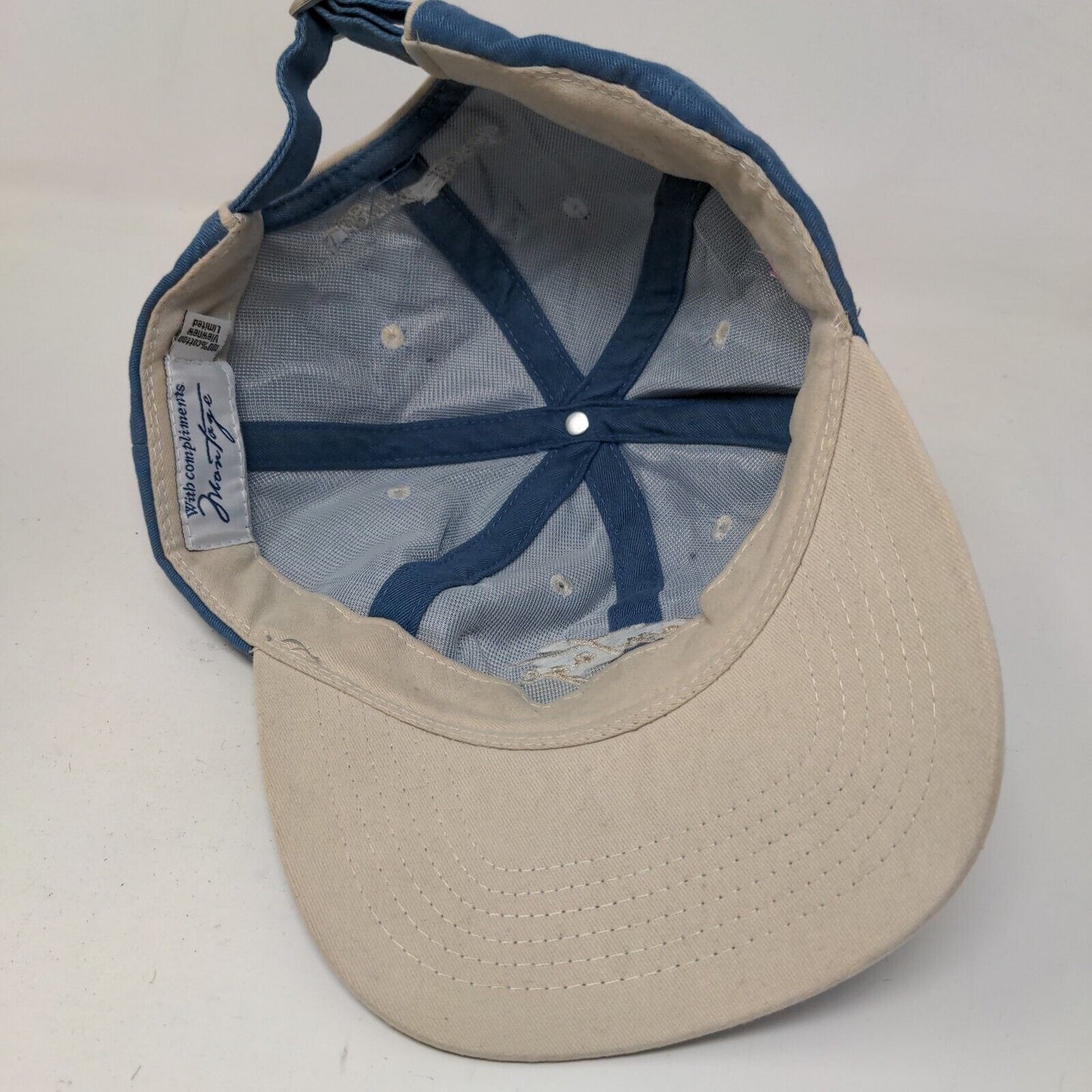 Montage Men's Slideback Hat Blue Embroidered Logo Laguna Beach 100% Cotton