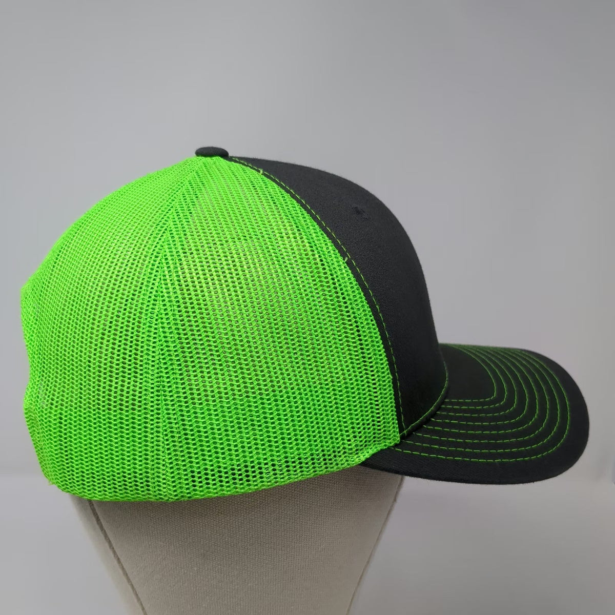 Richardson CWI Logo Trucker Hat Gray Green One Size Mesh Snapback Style 112