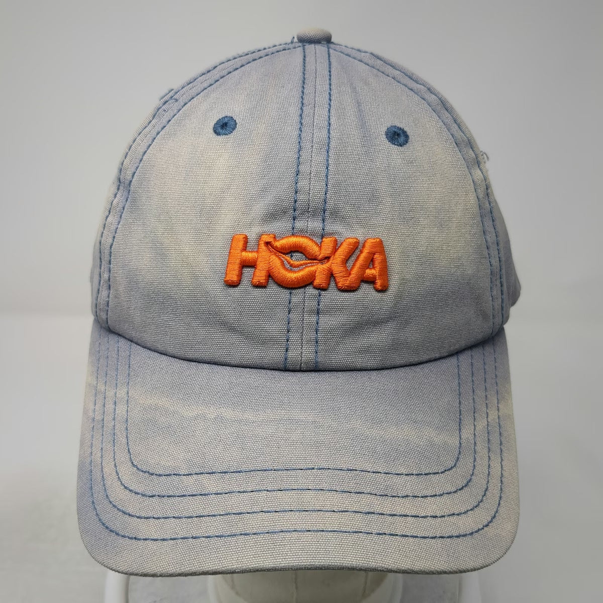 HOKA Baseball Cap Blue Orange One Size Adjustable Embroidered Cotton Logo Hat