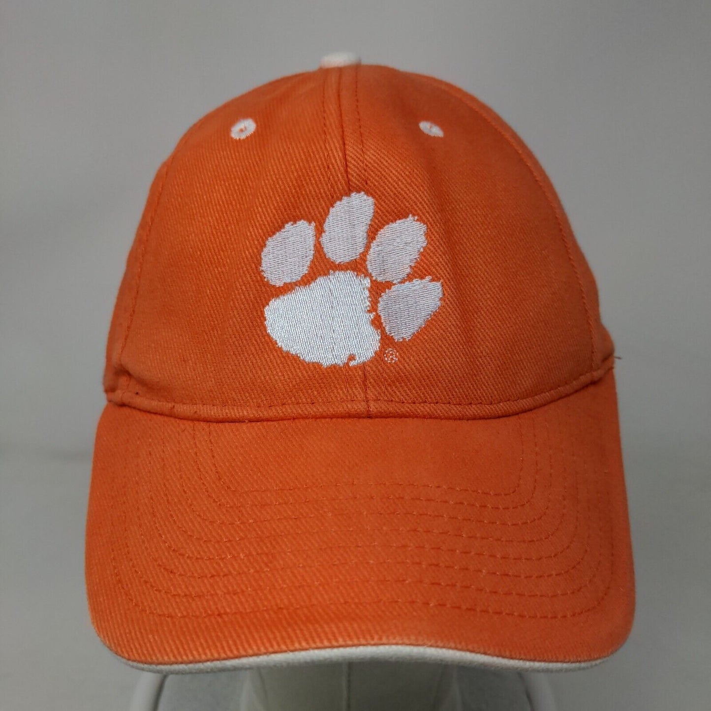 Clemson Tigers NCAA Strapback Hat Orange OSFM Embroidered Paw Logo