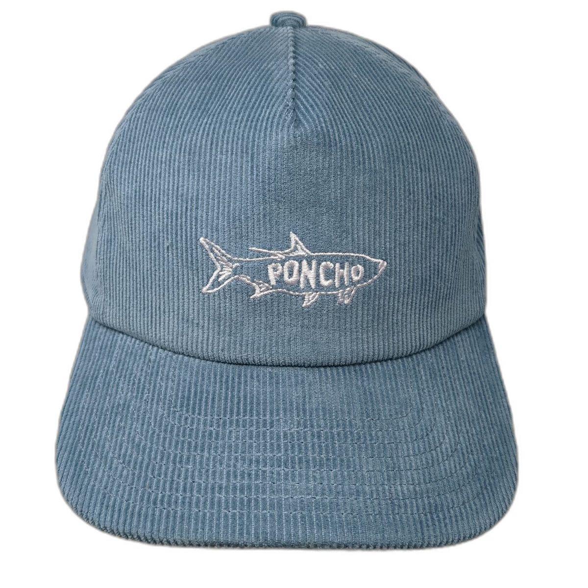 Poncho Outdoors Trucker Blue One Size Corduroy Tarpon Fish Hat Slideback