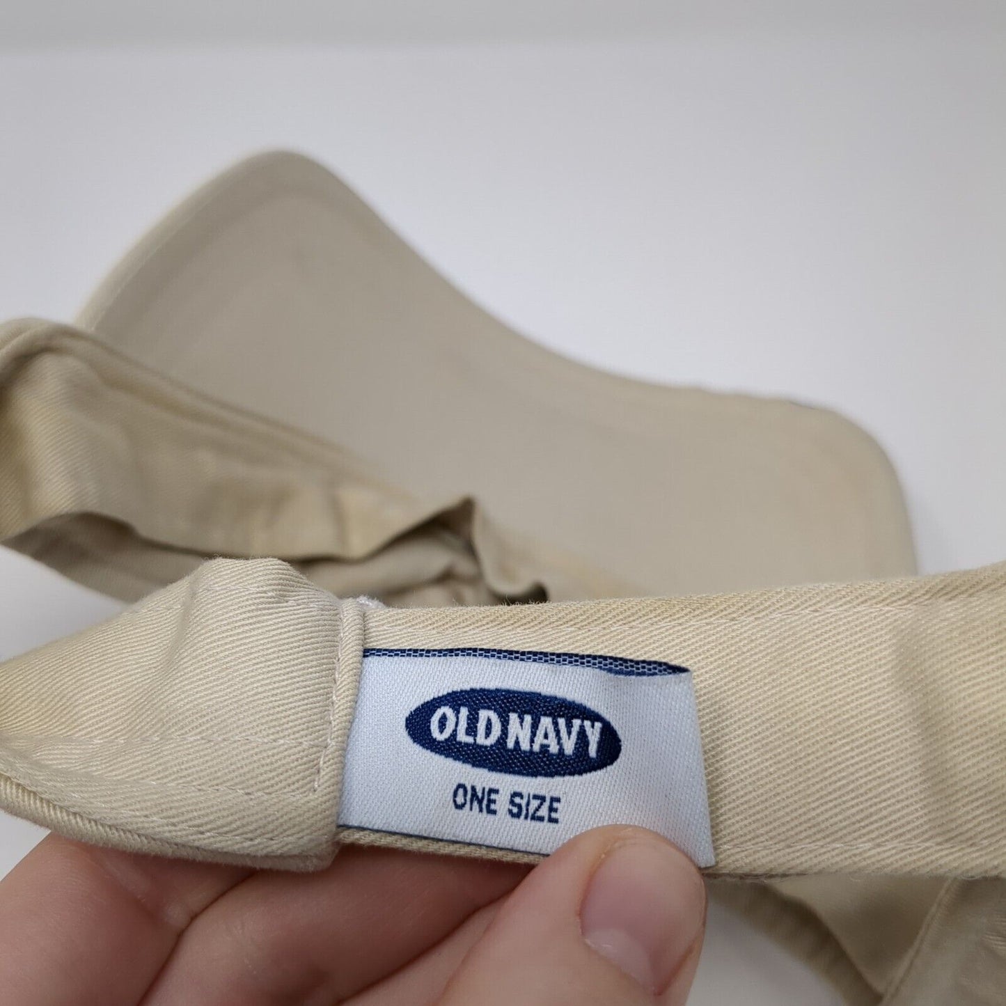 Old Navy N94 Strapback Sun Visor Hat Tan One Size Solid Adjustable