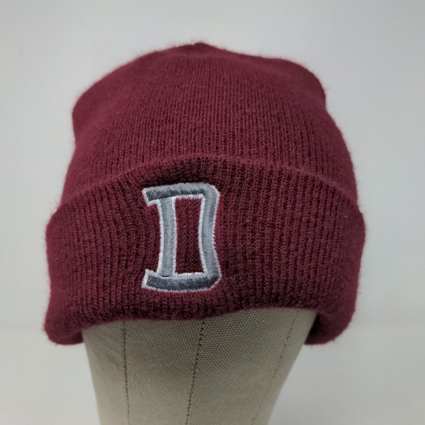 Unbranded Men's Knit Beanie Ski Cap Hat Red Embroidered D Warriors Logo