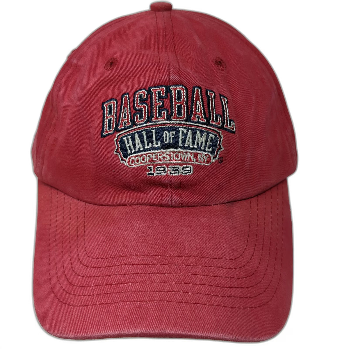 Baseball Hall of Fame Cap Red One Size Cooperstown NY 1939 Strapback Hat Logo