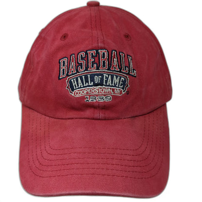 Baseball Hall of Fame Cap Red One Size Cooperstown NY 1939 Strapback Hat Logo
