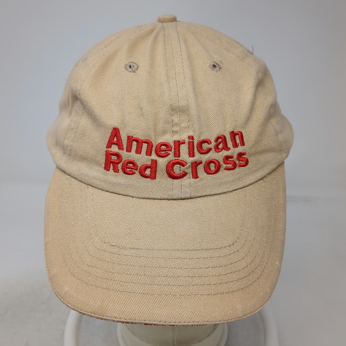 OmniSource American Red Cross Baseball Cap Beige OSFM Flag Give Blood Cotton Hat