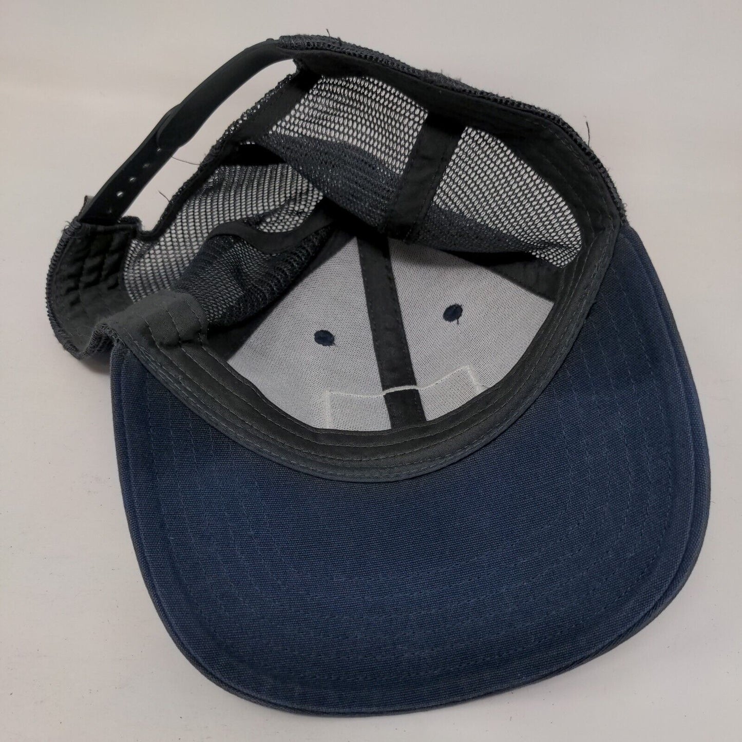 The North Face Snapback Trucker Hat Blue One Size Adjustable Mesh Back 6 Panel